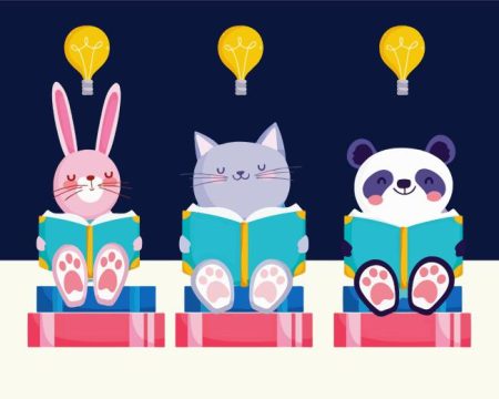 Animals Reading A Book Diamond Painting