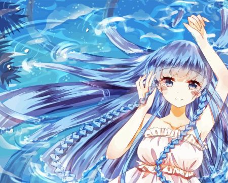 Anime Girl In The Water Diamond Painting