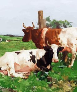 Ayrshire Cows In Farm Diamond Painting