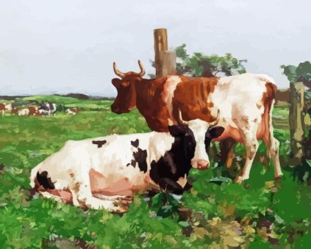 Ayrshire Cows In Farm Diamond Painting