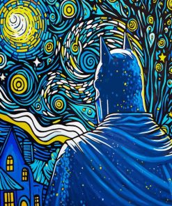 Batman Starry Night Diamond Painting