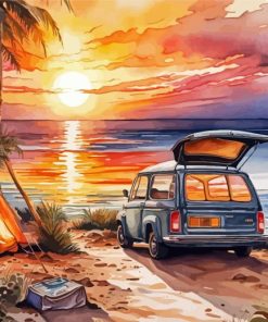 Beach Campsite Diamond Painting