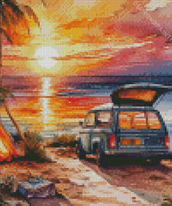 Beach Campsite Diamond Painting