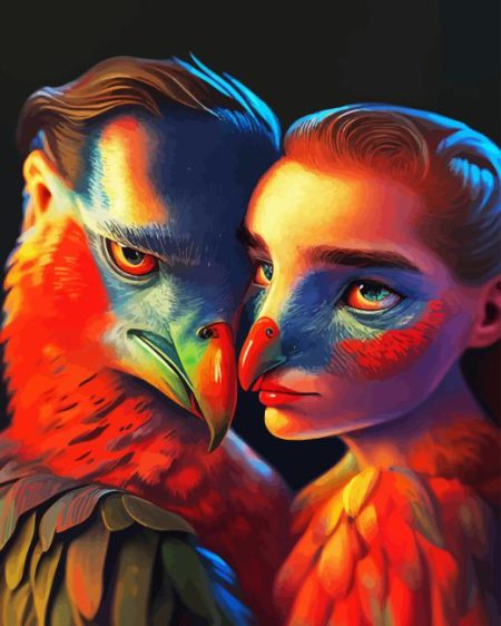 Bird Human Couple Diamond Painting