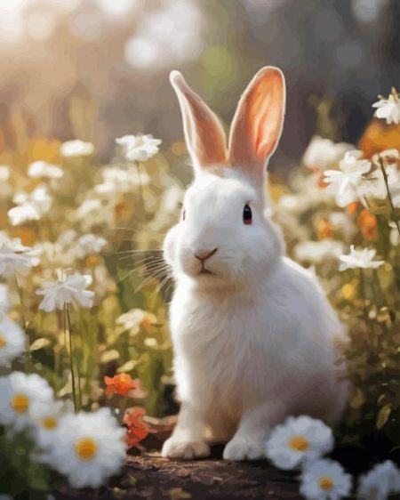 Bunny In Flower Diamond Painting