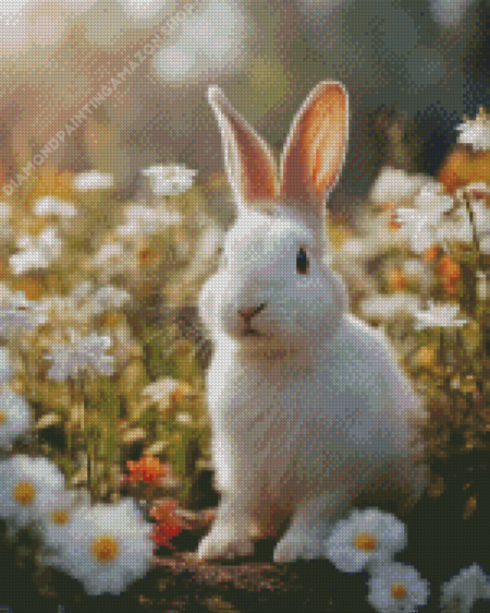 Bunny In Flower Diamond Painting