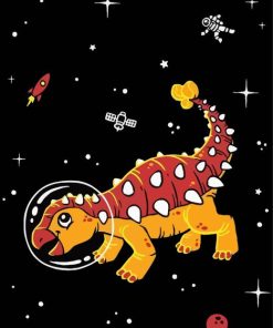 Cartoon Space Dinosaur Diamond Painting