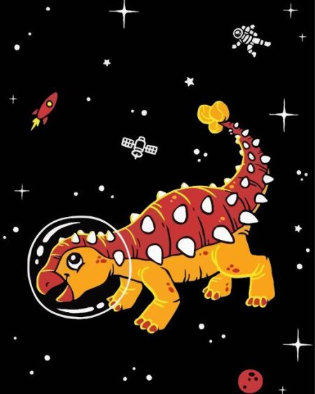 Cartoon Space Dinosaur Diamond Painting