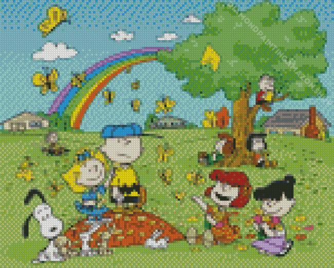 Charlie Brown And Gang Diamond Painting