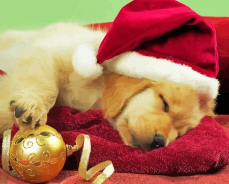Christmas Puppy Diamond Painting