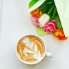 Coffee Cup And Flowers Diamond Painting