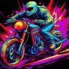 Colorful Speedway Motorcycle Diamond Painting