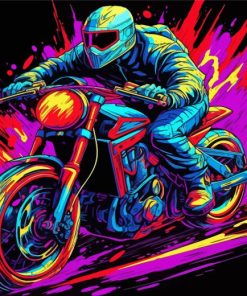 Colorful Speedway Motorcycle Diamond Painting