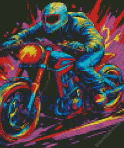 Colorful Speedway Motorcycle Diamond Painting