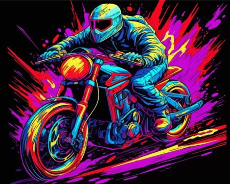 Colorful Speedway Motorcycle Diamond Painting