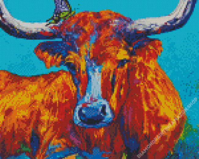 Colorful Longhorn Diamond Painting