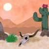 Cow Skull And Cactus Diamond Painting