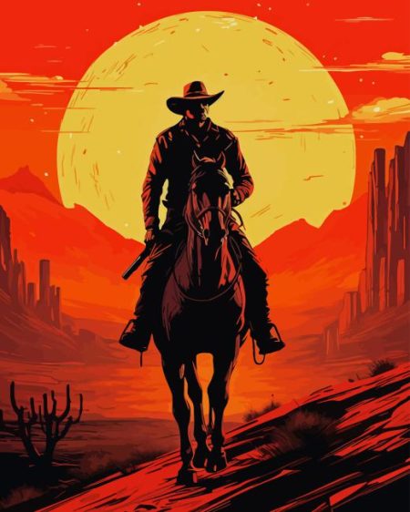 Cowboy Silhouette Diamond Painting
