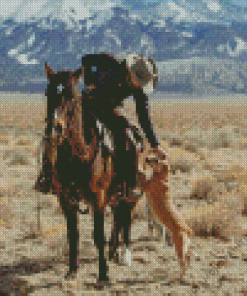 Cowboy And Horse Diamond Painting