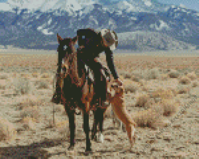 Cowboy And Horse Diamond Painting