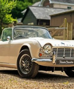 Cream Tr4 Car Diamond Painting