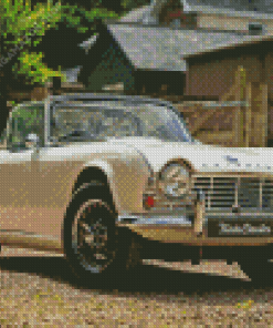 Cream Tr4 Car Diamond Painting