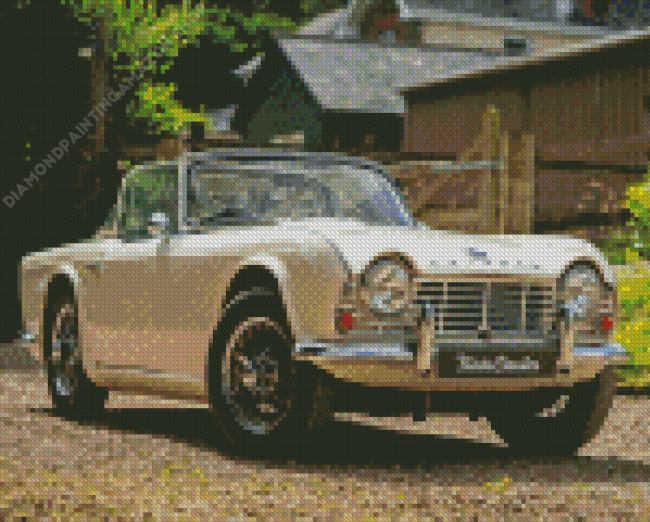 Cream Tr4 Car Diamond Painting