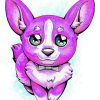 Cute Purple Puppy Diamond Painting