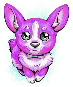 Cute Purple Puppy Diamond Painting