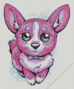 Cute Purple Puppy Diamond Painting