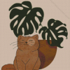 Cute Cat And Plant Diamond Painting