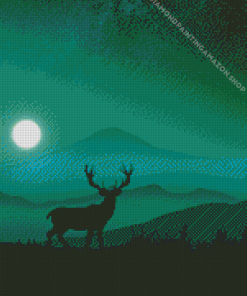 Deer Landscape Silhouette Diamond Painting