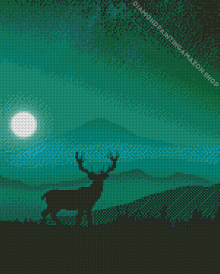 Deer Landscape Silhouette Diamond Painting