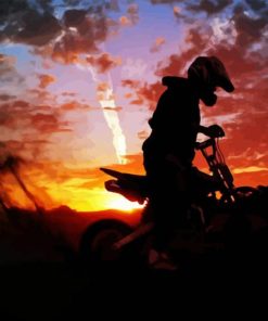 Dirt Biker With Sunset Diamond Painting