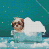 Dog In Bath Diamond Painting