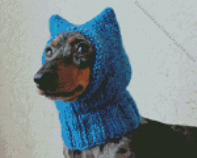 Dog With Blue Hat Diamond Painting