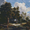 Edge Of A Forest With A Grainfield Diamond Painting