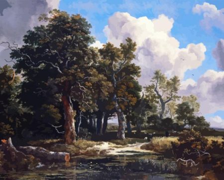 Edge Of A Forest With A Grainfield Diamond Painting