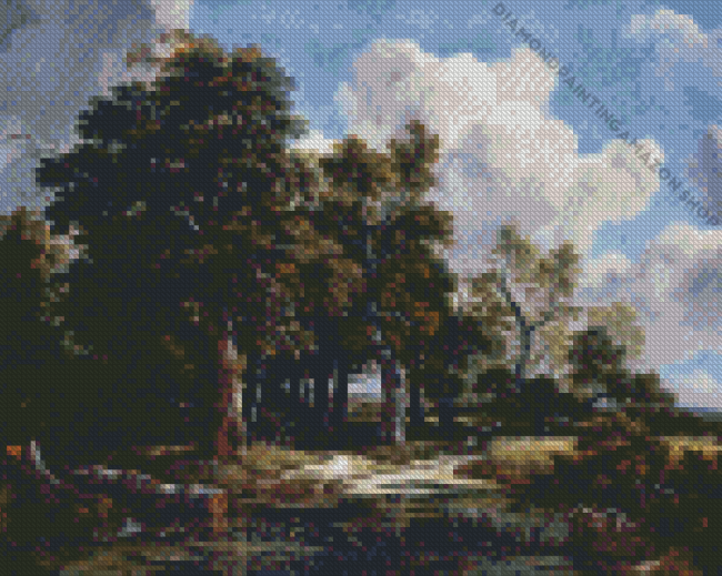 Edge Of A Forest With A Grainfield Diamond Painting