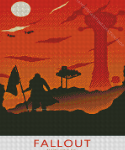 Fallout New Vegas Poster Silhouette Diamond Painting