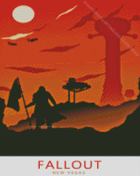 Fallout New Vegas Poster Silhouette Diamond Painting