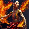 Fire Dancer Woman Diamond Painting