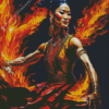 Fire Dancer Woman Diamond Painting