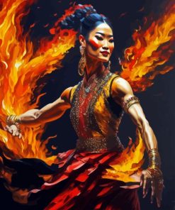 Fire Dancer Woman Diamond Painting