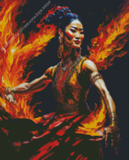 Fire Dancer Woman Diamond Painting