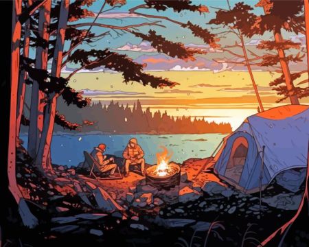 Forest Fall Camp Diamond Painting