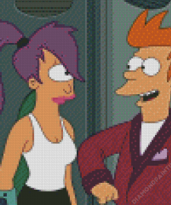 Fry And Leela Diamond Painting