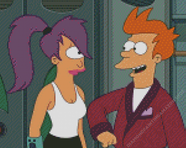 Fry And Leela Diamond Painting