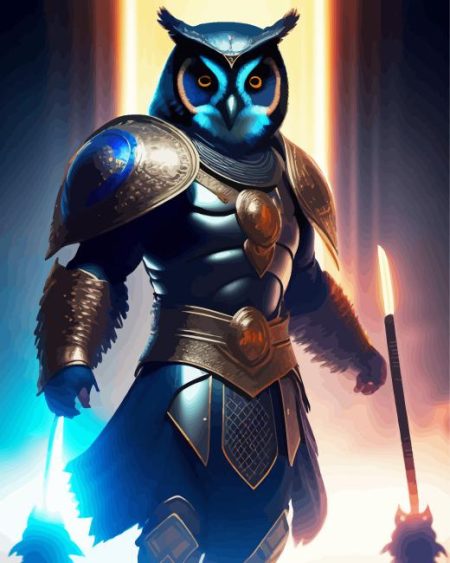 Futurism Owl Fighter Diamond Painting