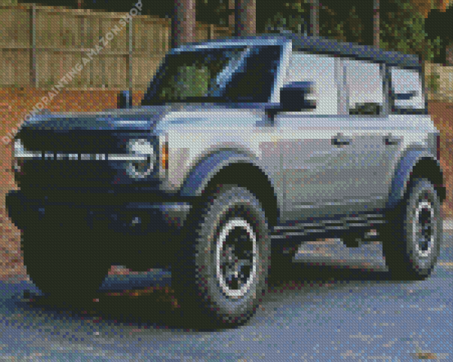 Grey Ford Bronco Diamond Painting